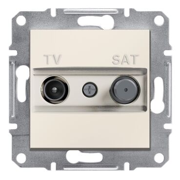 EPH3470323 Schneider Asfora Geçişli TV/SAT Prizi, 8dB – Krem - 1