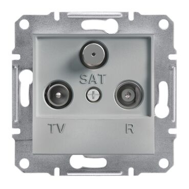 EPH3500261 Schneider Asfora Geçişli TV/R/SAT Prizi, 4dB – Alüminyum - 1
