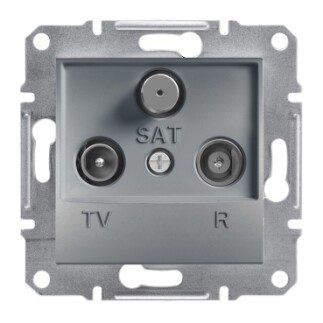EPH3500262 Schneider Asfora Geçişli TV/R/SAT Prizi, 4dB – Çelik - 1