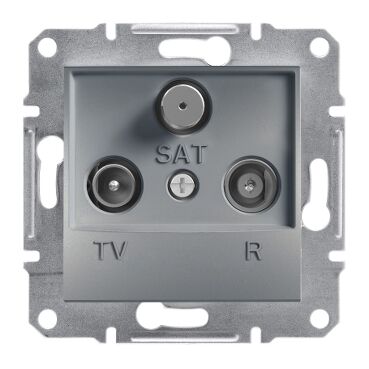 EPH3500262 Schneider Asfora Geçişli TV/R/SAT Prizi, 4dB – Çelik - 1