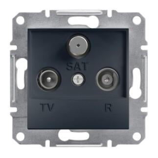 EPH3500271 Schneider Asfora Geçişli TV/R/SAT Prizi, 4dB – Antrasit - 1