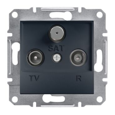 EPH3500271 Schneider Asfora Geçişli TV/R/SAT Prizi, 4dB – Antrasit - 1