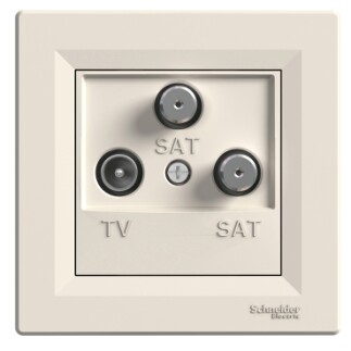 EPH3600123 Schneider Asfora – Sonlu TV/SAT/SAT Prizi, 1dB – Krem - 1