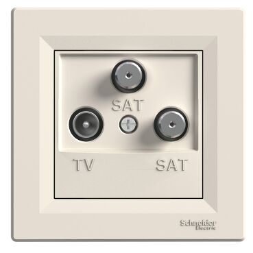 EPH3600123 Schneider Asfora – Sonlu TV/SAT/SAT Prizi, 1dB – Krem - 1