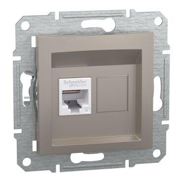 EPH4100123-01 Schneider Asfora – Telefon Prizi, RJ11 – Krem (Çerçeveli) - 1