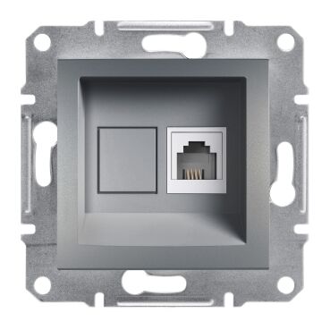 EPH4100162 Schneider Asfora Tekli Telefon Prizi – Çelik - 1
