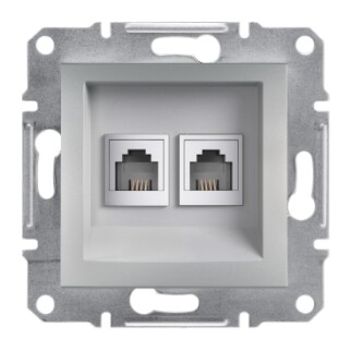 EPH4200161 Schneider Asfora Çift Telefon Prizi – RJ11 – Alüminyum - 1