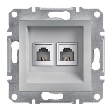 EPH4200161 Schneider Asfora Çift Telefon Prizi – RJ11 – Alüminyum - 1