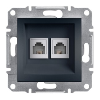 EPH4200171 Schneider Asfora Çift Telefon Prizi – RJ11 – Antrasit - 1