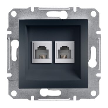 EPH4200171 Schneider Asfora Çift Telefon Prizi – RJ11 – Antrasit - 1