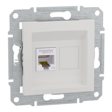 EPH4300721 Schneider Asfora Tekli Bilgisayar Prizi RJ45 Cat.5e – Beyaz - 1