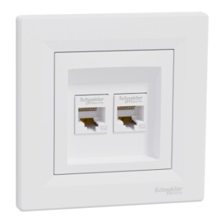 EPH4400121 Schneider Asfora – Çiftli RJ45 Cat5e UTP – Beyaz - 1