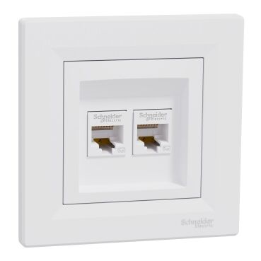 EPH4400121 Schneider Asfora – Çiftli RJ45 Cat5e UTP – Beyaz - 1