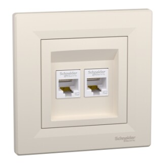 EPH4400123 Schneider Asfora – Çiftli RJ45 Cat5e UTP – Krem - 1