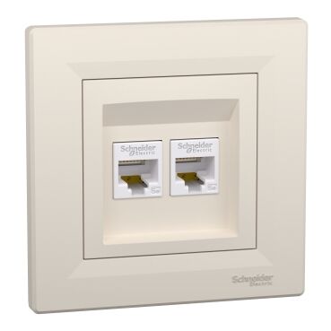 EPH4400123 Schneider Asfora – Çiftli RJ45 Cat5e UTP – Krem - 1