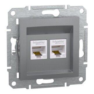 EPH4400162 Schneider Asfora – Çiftli RJ45 Cat5e UTP – Çelik - 1