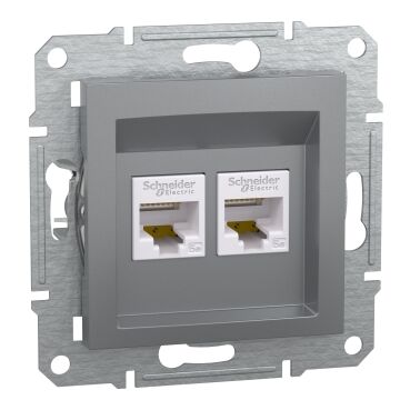EPH4400162 Schneider Asfora – Çiftli RJ45 Cat5e UTP – Çelik - 1