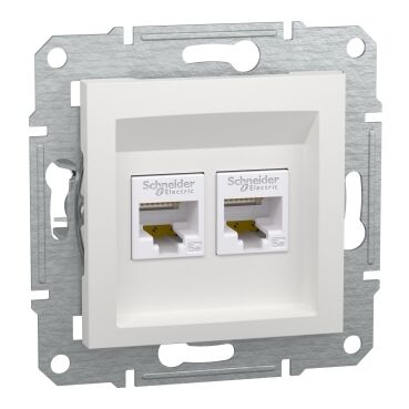 EPH4470121 Schneider Asfora – İkili RJ45 Cat5e UTP – Beyaz - 1