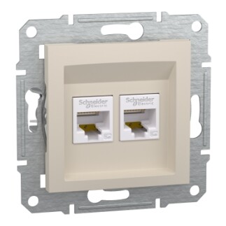 EPH4470123 Schneider Asfora – İkili RJ45 Cat5e UTP – Krem - 1