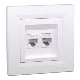 EPH4800121 Schneider Asfora – İkili RJ45 Cat6 UTP – Beyaz - 1