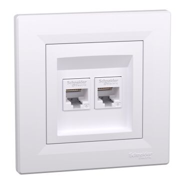 EPH4800121 Schneider Asfora – İkili RJ45 Cat6 UTP – Beyaz - 1