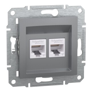 EPH4800162 Schneider Asfora – İkili RJ45 Cat6 UTP – Çelik - 1