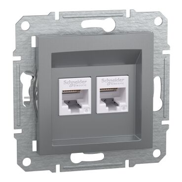 EPH4800162 Schneider Asfora – İkili RJ45 Cat6 UTP – Çelik - 1