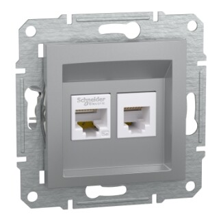 EPH4900161 Schneider Asfora RJ45 Cat5e + RJ12 Priz – Alüminyum - 1