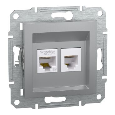 EPH4900161 Schneider Asfora RJ45 Cat5e + RJ12 Priz – Alüminyum - 1