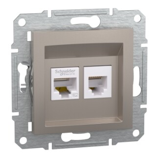 EPH4900169 Schneider Asfora RJ45 Cat5e + RJ12 Priz – Bronz - 1