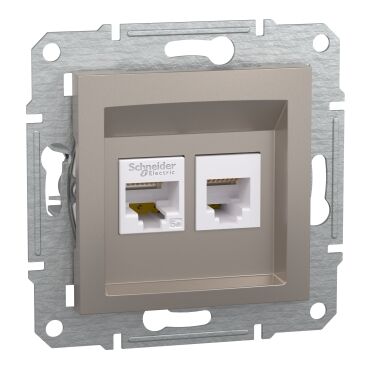 EPH4900169 Schneider Asfora RJ45 Cat5e + RJ12 Priz – Bronz - 1