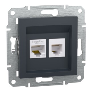 EPH4900171 Schneider Asfora RJ45 Cat5e + RJ12 Priz – Antrasit - 1