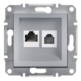 EPH5200161 Schneider Asfora Veri Prizi – RJ45 CAT6 UTP + RJ11 – Alüminyum - 1