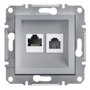 EPH5200161 Schneider Asfora Veri Prizi – RJ45 CAT6 UTP + RJ11 – Alüminyum - 1