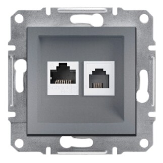 EPH5200162 Schneider Asfora Veri Prizi – RJ45 CAT6 UTP + RJ11 – Çelik - 1
