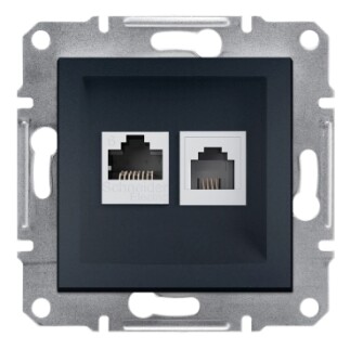EPH5200171 Schneider Asfora Veri Prizi – RJ45 CAT6 UTP + RJ11 – Antrasit - 1