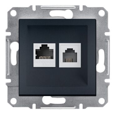 EPH5200171 Schneider Asfora Veri Prizi – RJ45 CAT6 UTP + RJ11 – Antrasit - 1