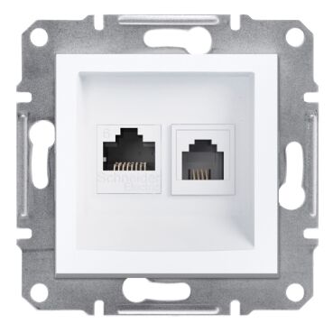 EPH5270121 Schneider Asfora Veri Prizi – RJ45 CAT6 UTP + RJ11 – Beyaz - 1
