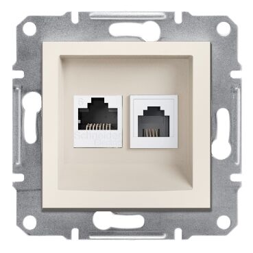 EPH5270123 Schneider Asfora Veri Prizi – RJ45 CAT6 UTP + RJ11 – Krem - 1