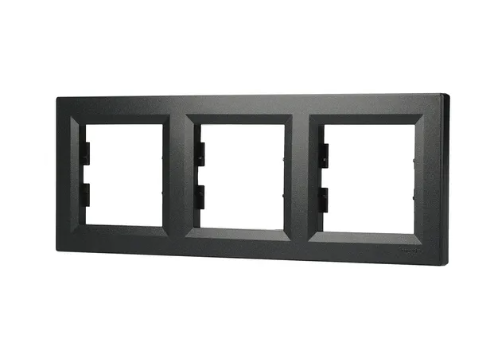 EPH5800371 Schneider Asfora – 3'lü Yatay Çerçeve – Antrasit - 6