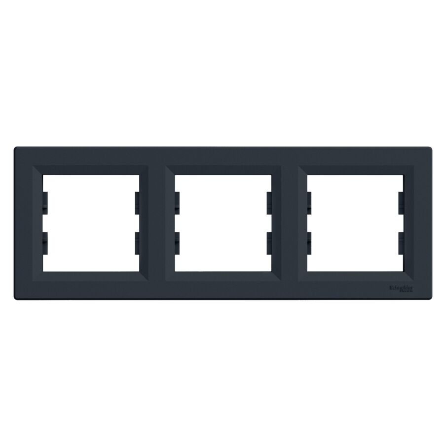 EPH5800371 Schneider Asfora – 3'lü Yatay Çerçeve – Antrasit - 1