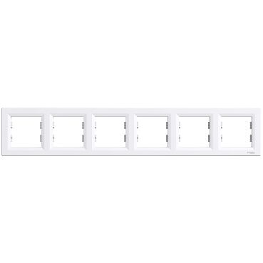 EPH5800621 Schneider Asfora – 6'lı Yatay Çerçeve – Beyaz - 1
