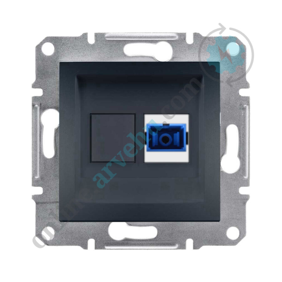 ARV8900171 - Arvehu Elektrik Antrasit Fiber Optik Priz - 1