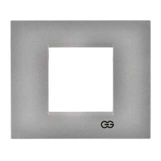 01431500-000141 Günsan Domino Gümüş Flat İkili Çerçeve - 2M - 2