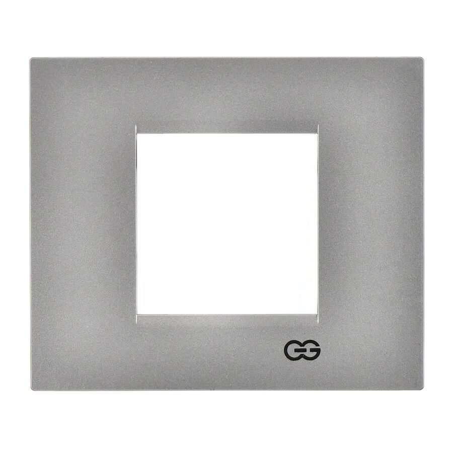 01431500-000141 Günsan Domino Gümüş Flat İkili Çerçeve - 2M - 1