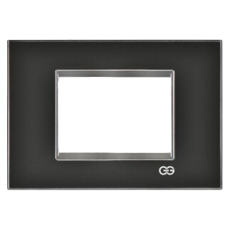 01463427-001143 Günsan Domino Siyah & Krom Çerçeve / Çıtası Krom- 3M - Günsan Elektrik