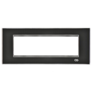 01463427-001177 Günsan Domino Siyah & Krom Çerçeve / Çıtası Krom- 7M - Günsan Elektrik