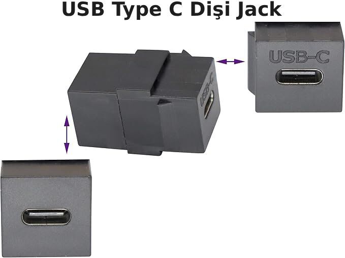 Arvehu Elektrik Type C Keystone Soketi - Siyah - ARV8500102 - 4