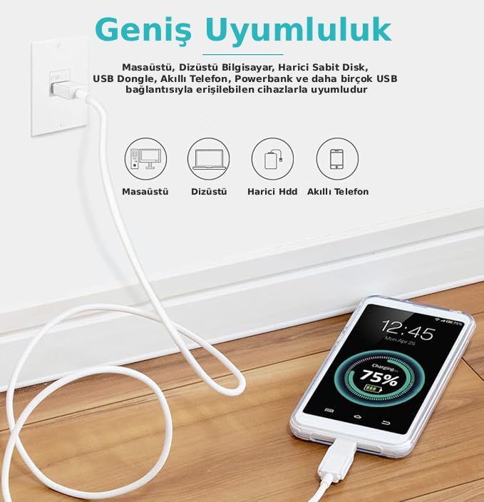 Arvehu Elektrik Usb Priz Soketi - Beyaz - ARV8600101 - 3