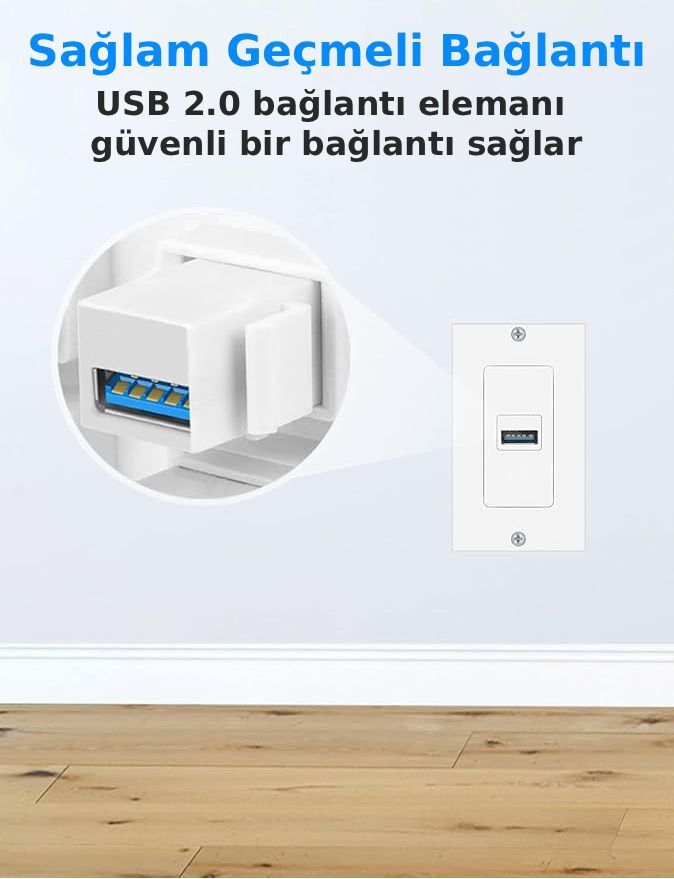 Arvehu Elektrik Usb Priz Soketi - Beyaz - ARV8600101 - 2
